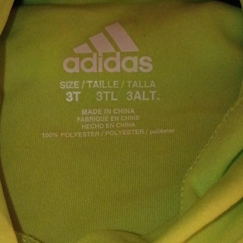 adidas Green Logo Hooded Long Sleeve Pullover Crew Neck T-Shirt 3T And Pants